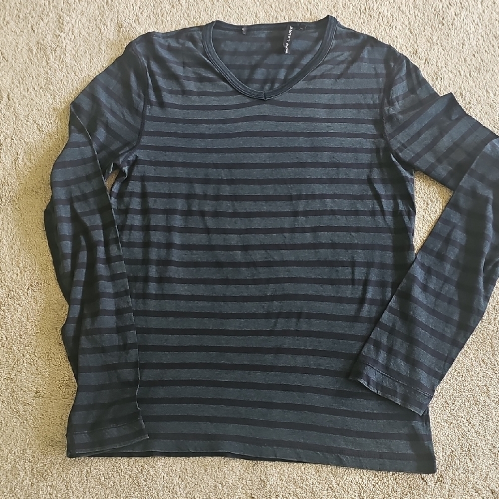 Ralph Lauren Black and Gray Striped Shirt